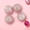 Northlight Shiny Glittered Geometric Glass Ball Christmas Ornaments - 3" (80mm) - Pink - 4ct